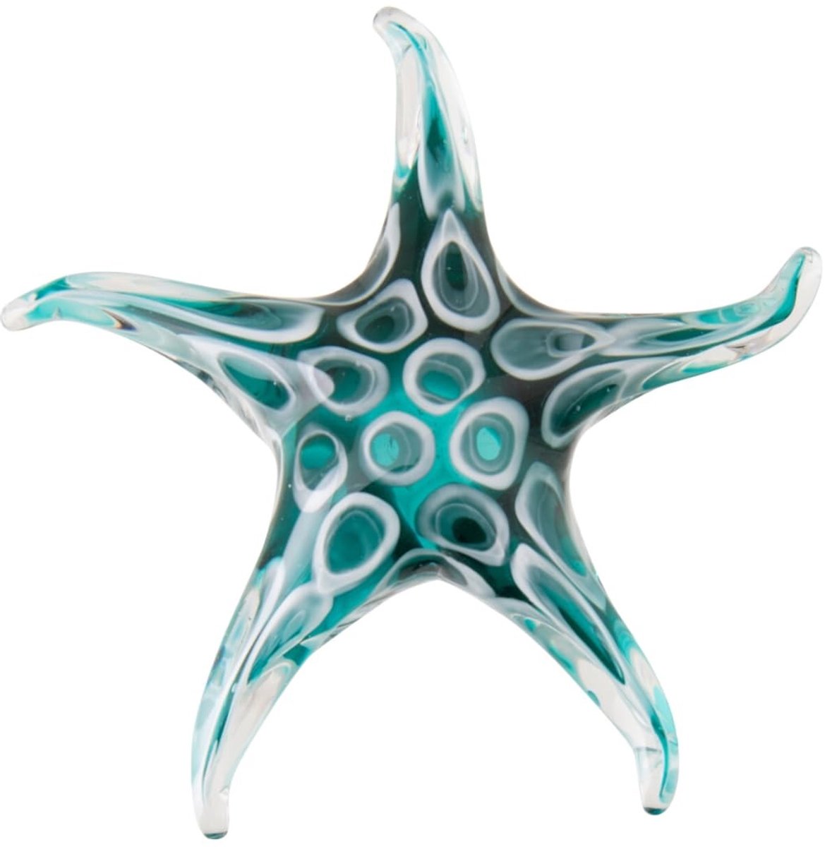Briefpapier met zeester punten - Glas - Turquoise