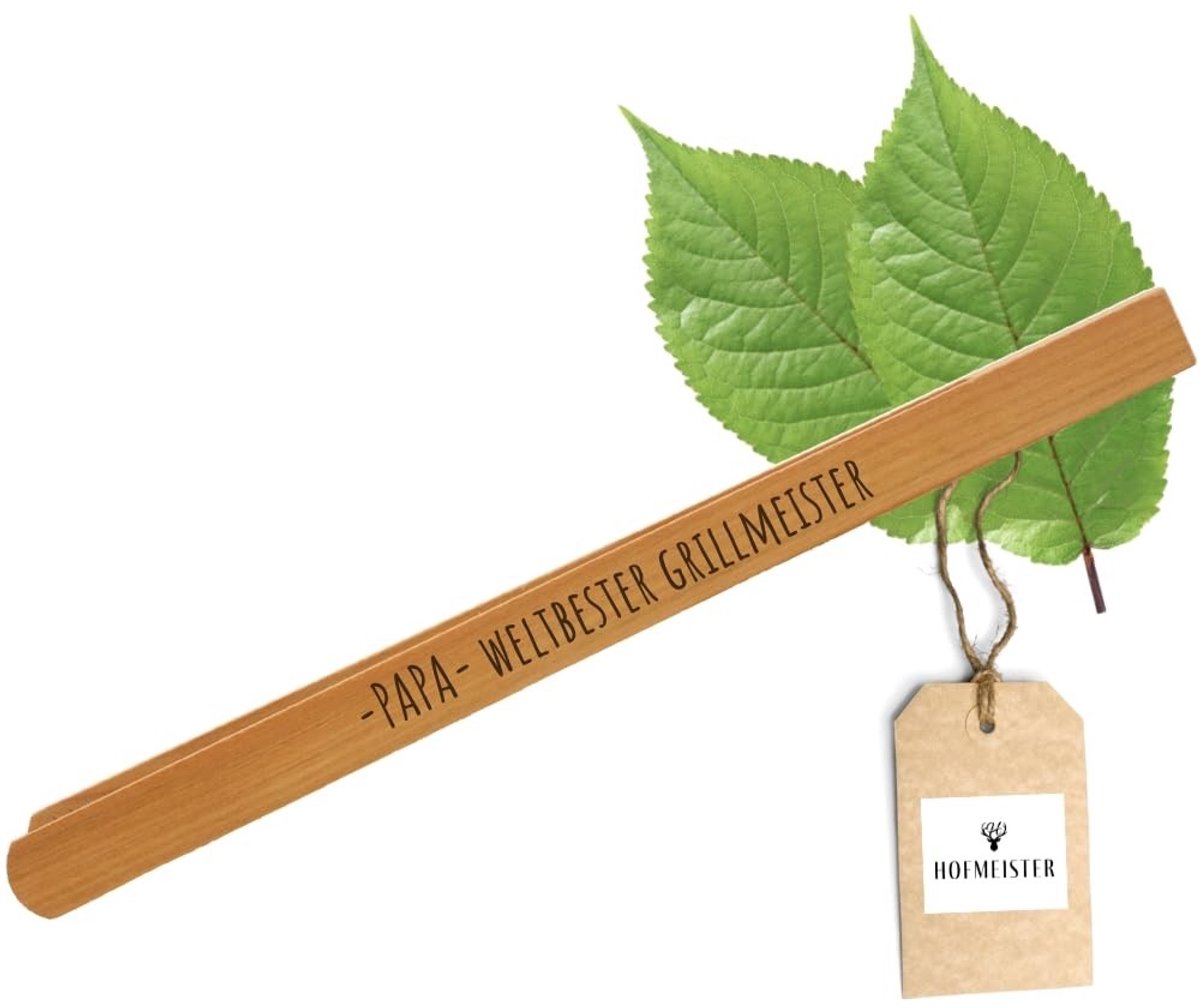 Barbecue Tongs van Kersenhout - Gepersonaliseerd met Gravure - 30 cm