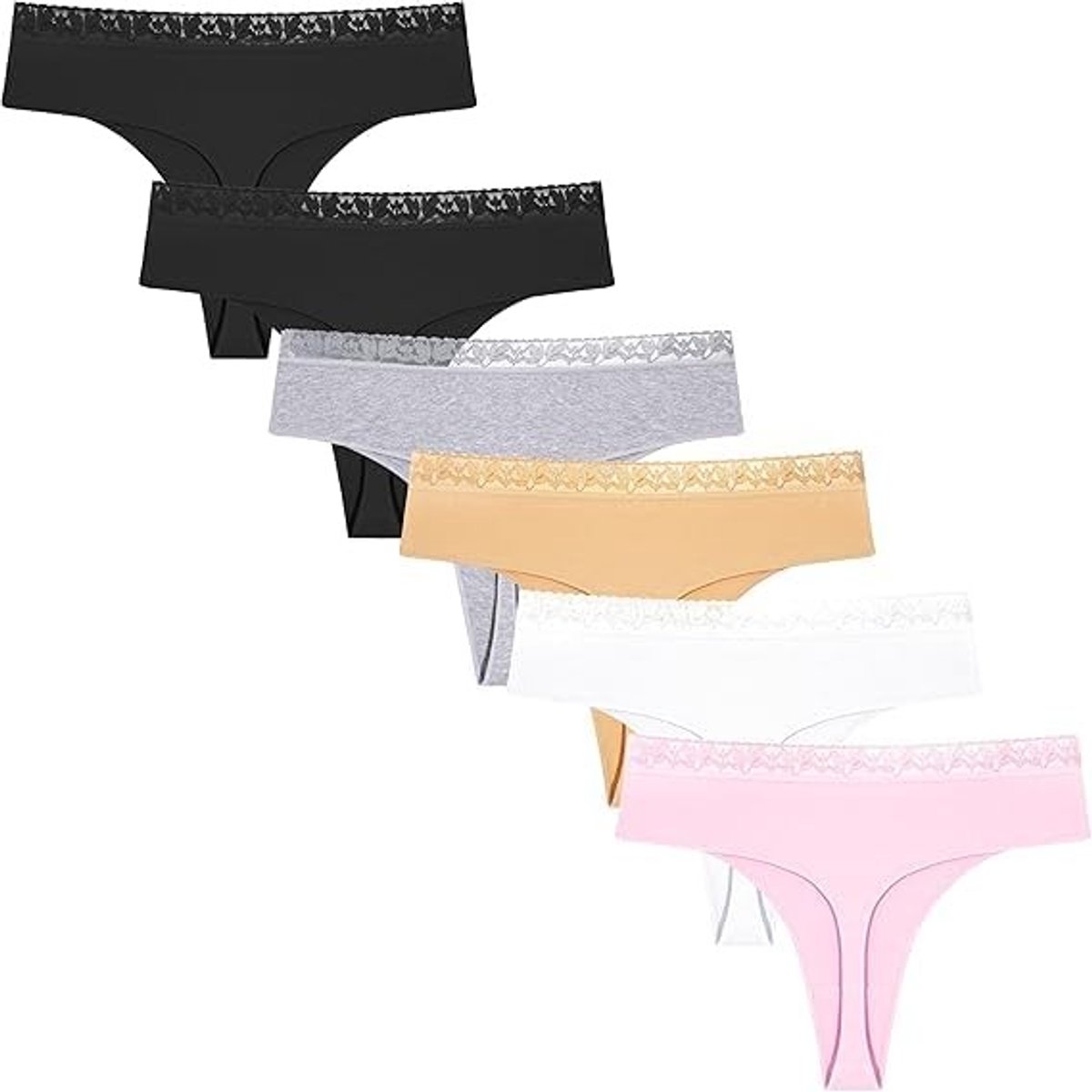 Dames Katoenen Thong Ondergoed - Ademend 6-Pack XXL