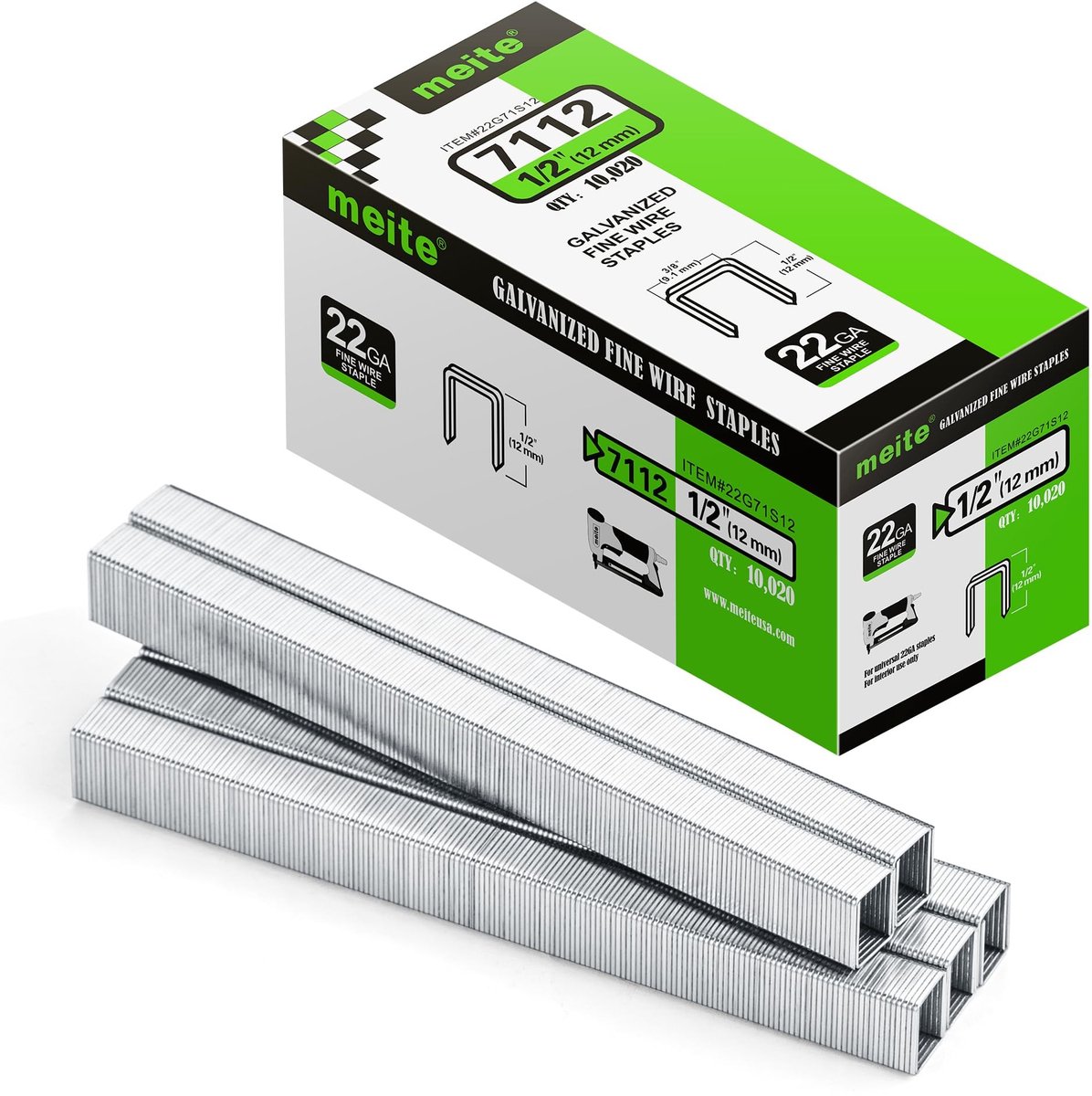 Nietpistool nietjes - 12mm lengte, gegalvaniseerd, 10.000 stuks