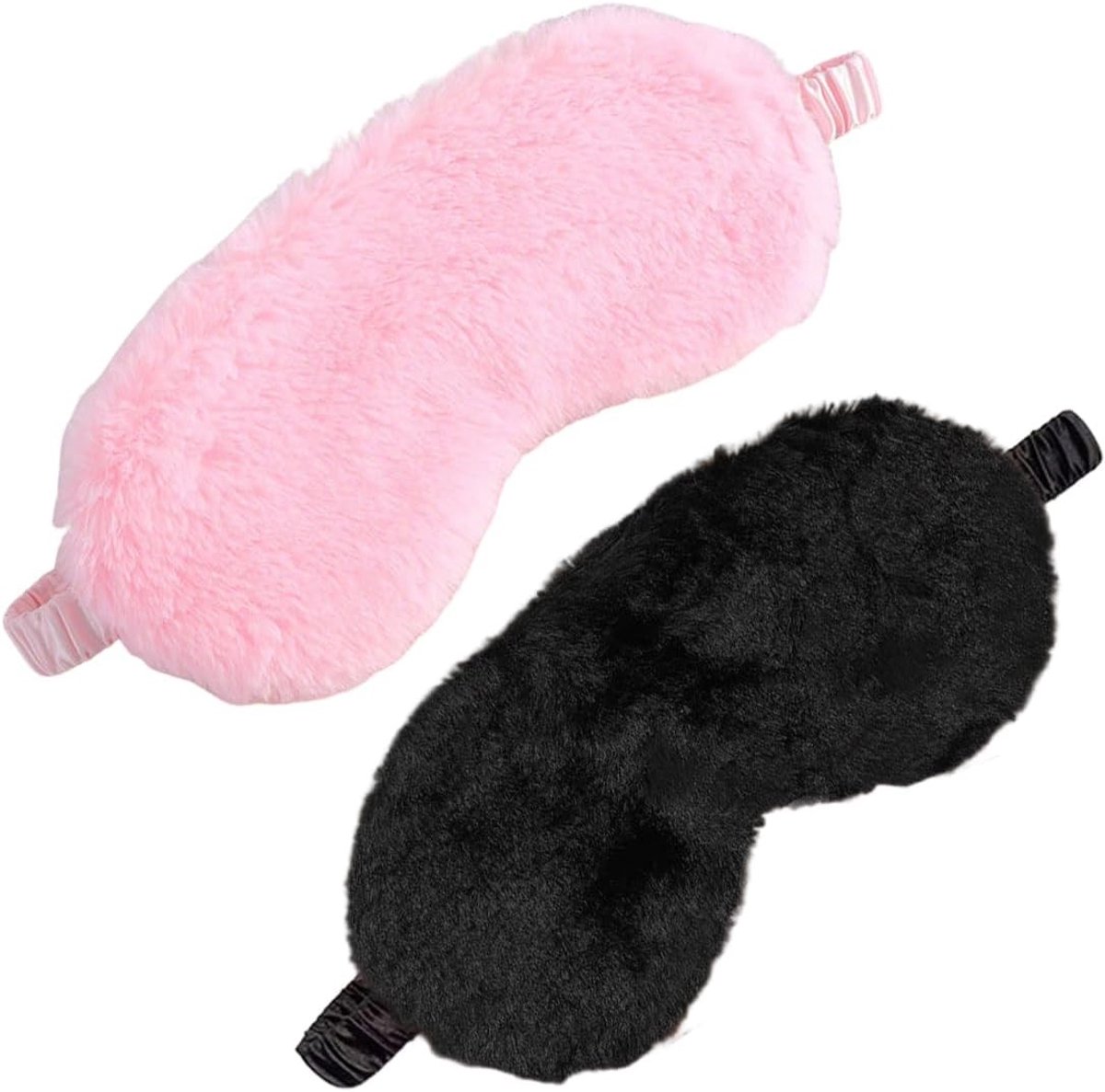 Set van 2 Zachte Pluche Oogmaskers voor Slaap, Ademend en Comfortabel, Ideaal voor Zijslapers, Perfect voor Ontspanning en Slaapkwaliteit