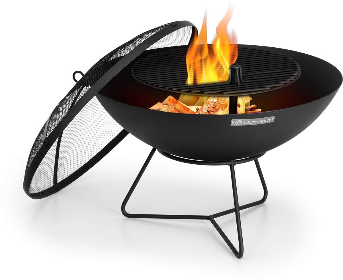 3-in-1 Vuurkom - Grill, Tuintafel en Haard - 60 cm - Zwart