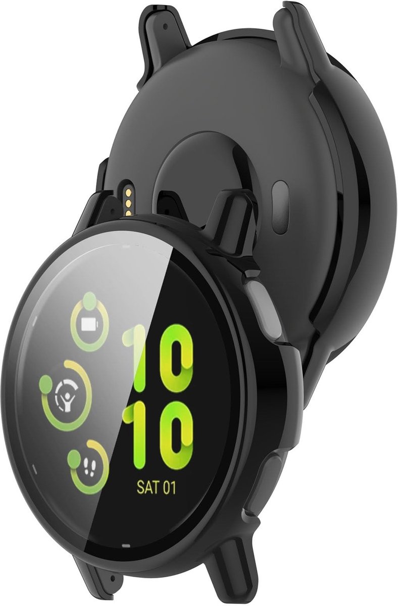 Beschermhoes voor Garmin Vivoactive 5/Active 5 - Schokbestendig en krasbestendig - 2 stuks zwart