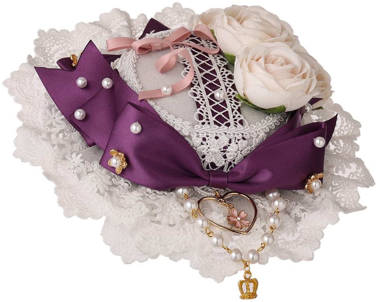 Haarspeld met vier bloemen - Paars