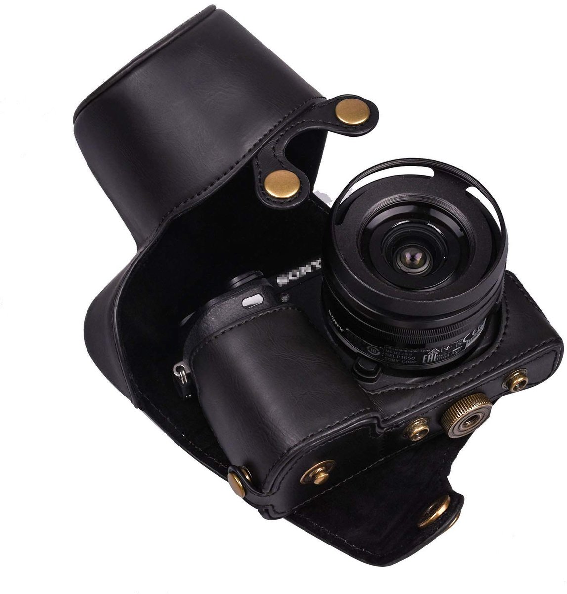 Camera Tas voor Sony Alpha - PU Leer - Zwart