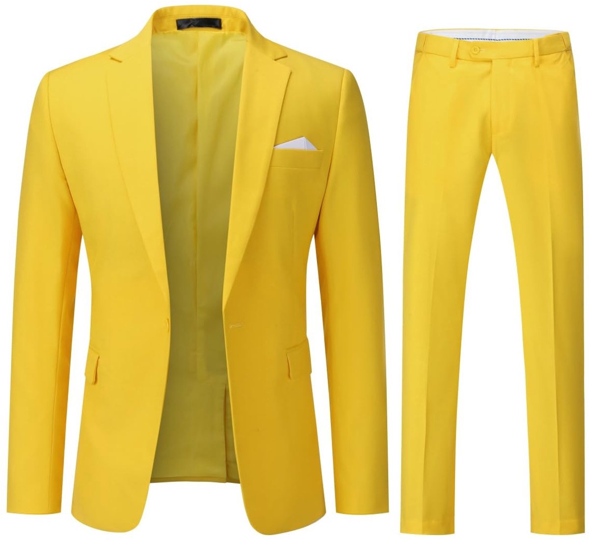 Mannen slim fit pak - 2-delig - Geel