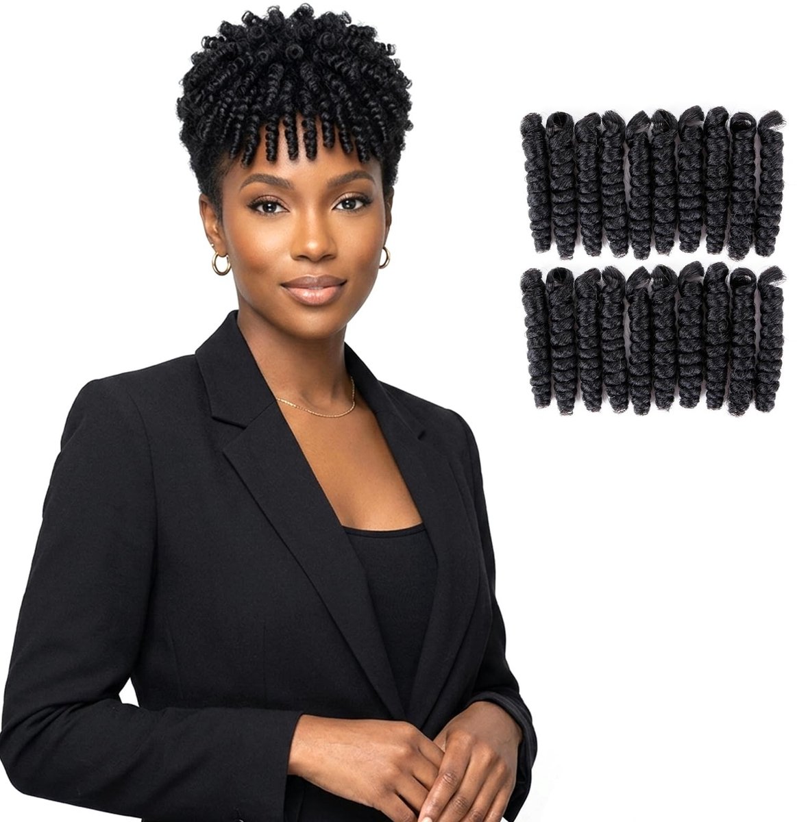 Haarextensions 10 inch - Voor zwart haar - 3 Packs