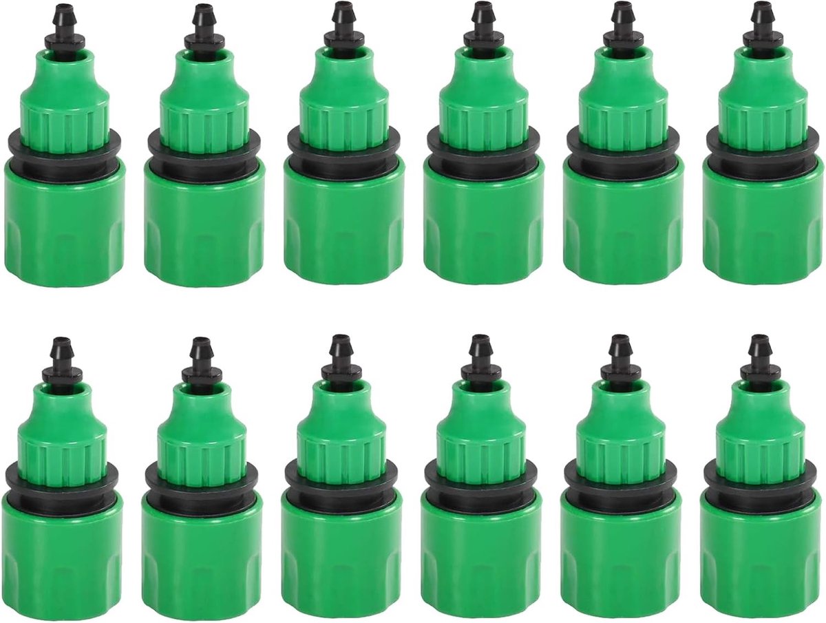 Set van 12 Plastic Slangverbindingen voor Tuin, Geschikt voor 4/7 en 8/11 mm, Snelle Koppeling voor Irrigatie en Besproeiing van Tuin Hoses