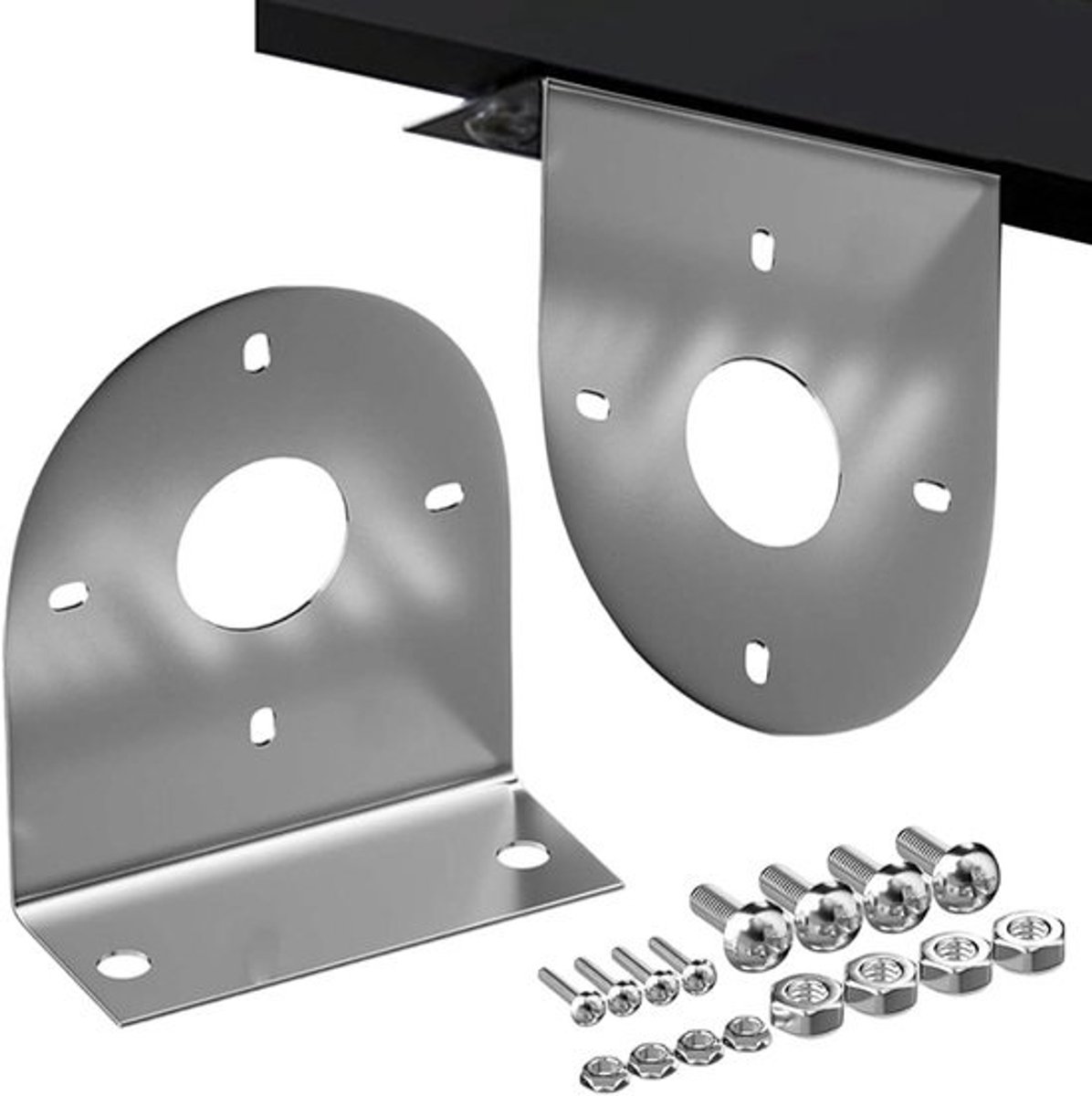 Led-houder Aanhanger - L-beugel Verlichting - Veilige Verlichting - Roestvrij Staal - Snelle Montage - Zilverkleurig