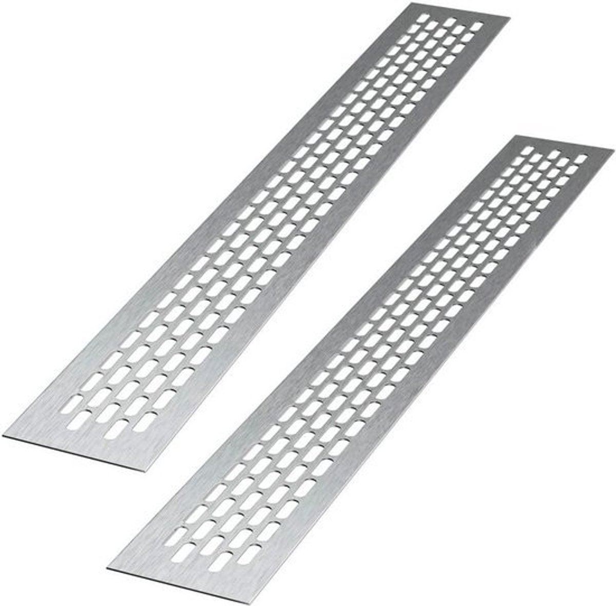 Ventilatierooster Aluminium - Afvoerluchtrooster Plint - Meubels Ventileren - Geborsteld Oppervlak - 80 x 6 cm - Inox