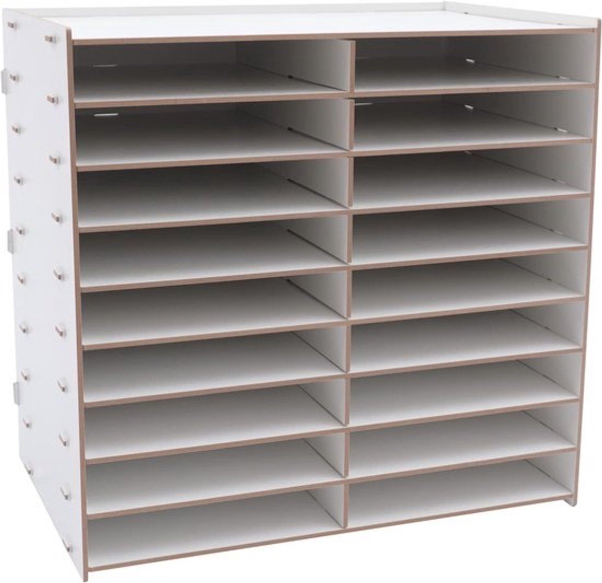 Bureau opbergvakken - Documentenhouder brievenbak - Bureau organiseren - 18 vakken - 518 x 33 x 49 cm - Wit