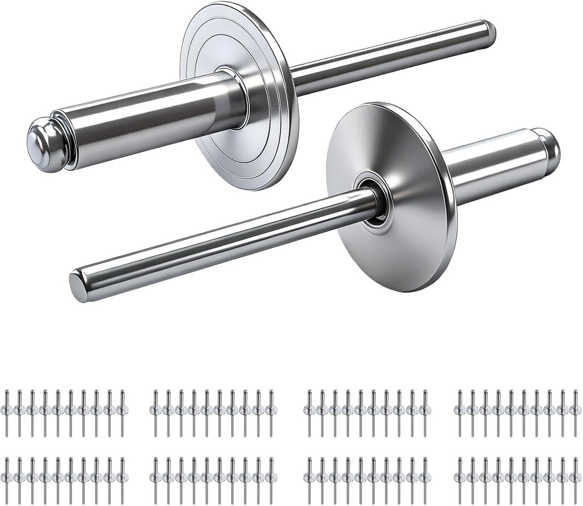 80 Stuks 4x12mm Aluminium Blinde Popnagels met Grote Flens voor Metaalbewerking, Automotive en Constructie