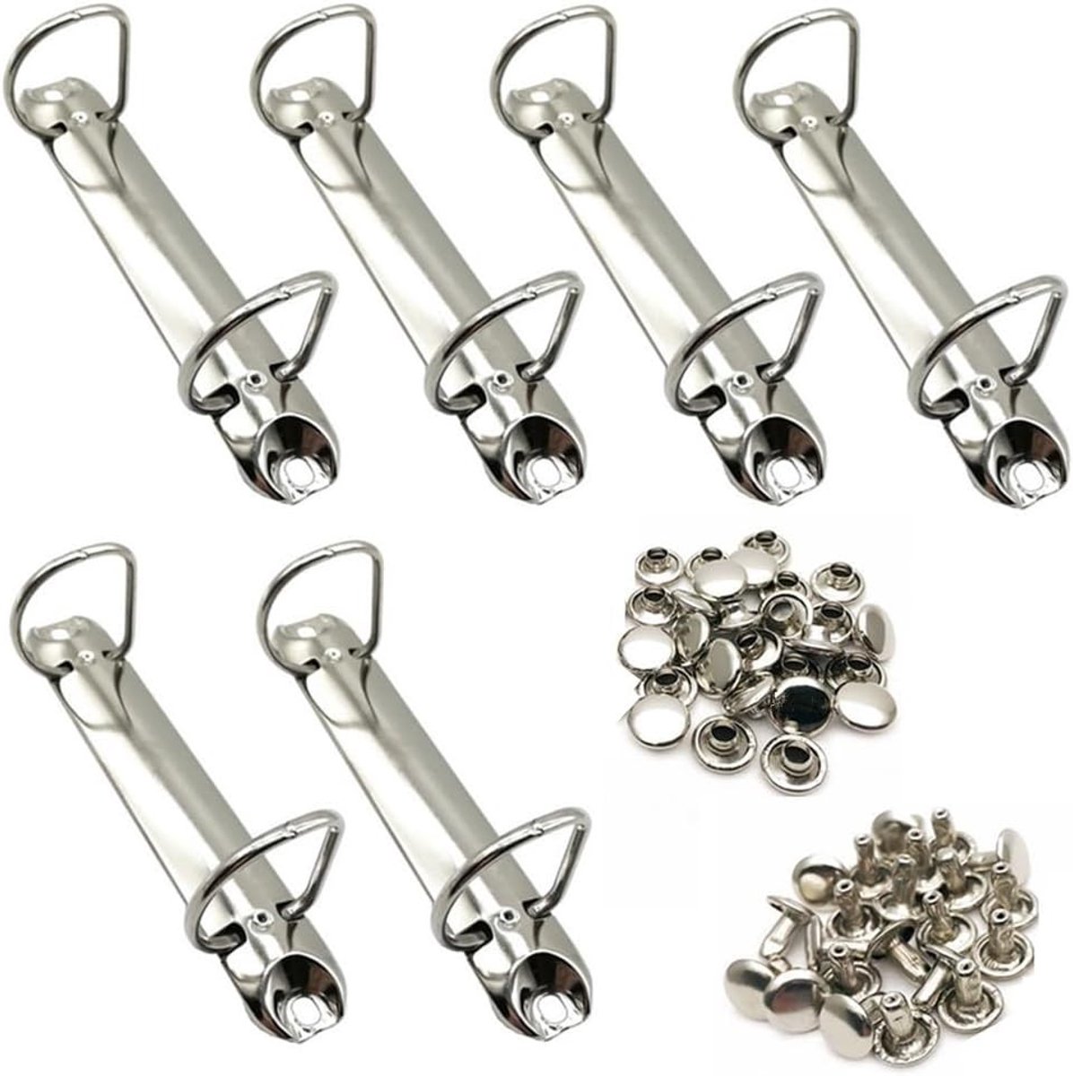 2-Ring Binding Mechanisme, 6 Stuks D-Vormige Metalen Klemmen voor 2-Ring Mappen, Ideaal voor Papieropslag, Mappen en Planners