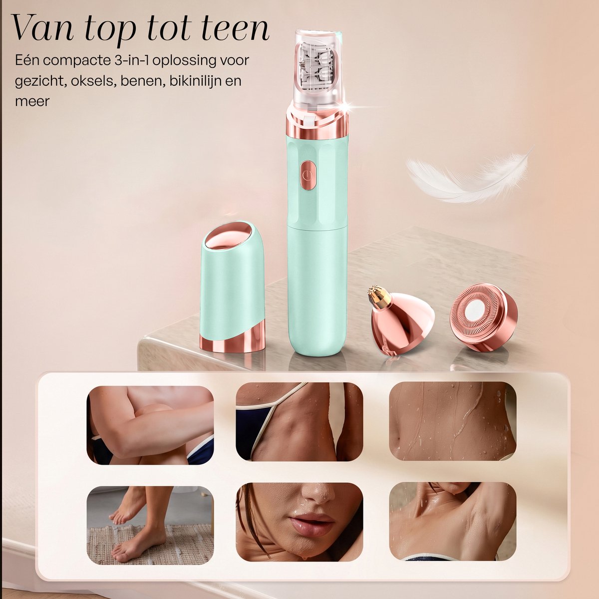 Sansbeauté 3 in 1 Epilator voor Vrouwen PocketPRO met Travel Bag - Epileerapparaat Dames - Epilator - Gezichtsepilator Vrouw - Gezichtsontharing Dames - Epilator Gezicht - Epilator Dames - Gezichtsepilator dames - Oplaadbaar - Groen thumbnail 6