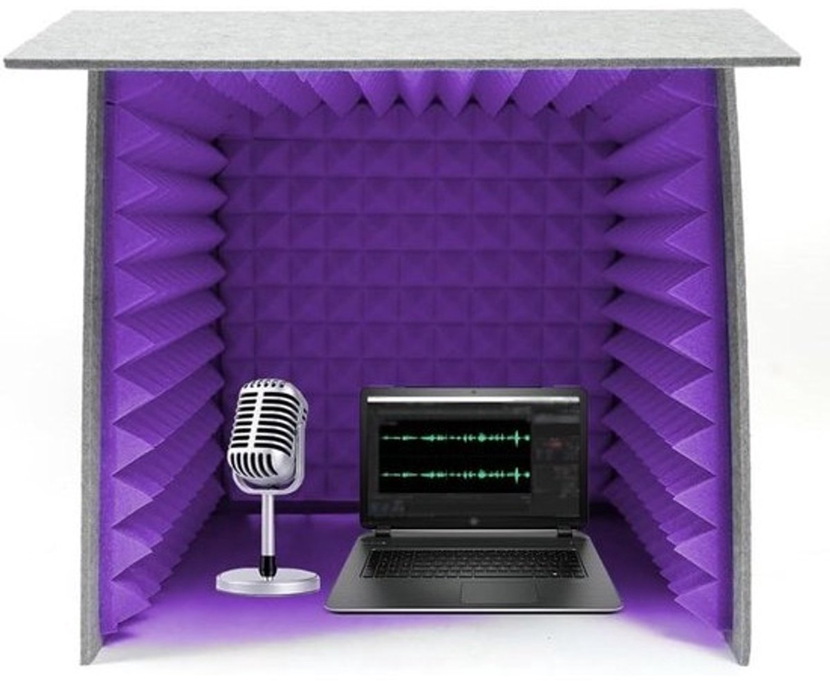 Opnamestudio Cabine - Geluidsisolatie Box - Podcasts Opnemen - Snel Op te Zetten - 80 x 80 x 80 cm