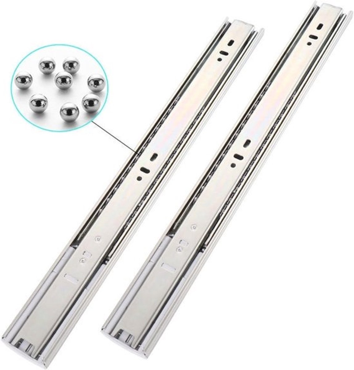 Lade Runners - Ladegeleiders Kogellager - Meubels Repareren - Volledig Uittrekbaar - 20.3 cm - Zwart