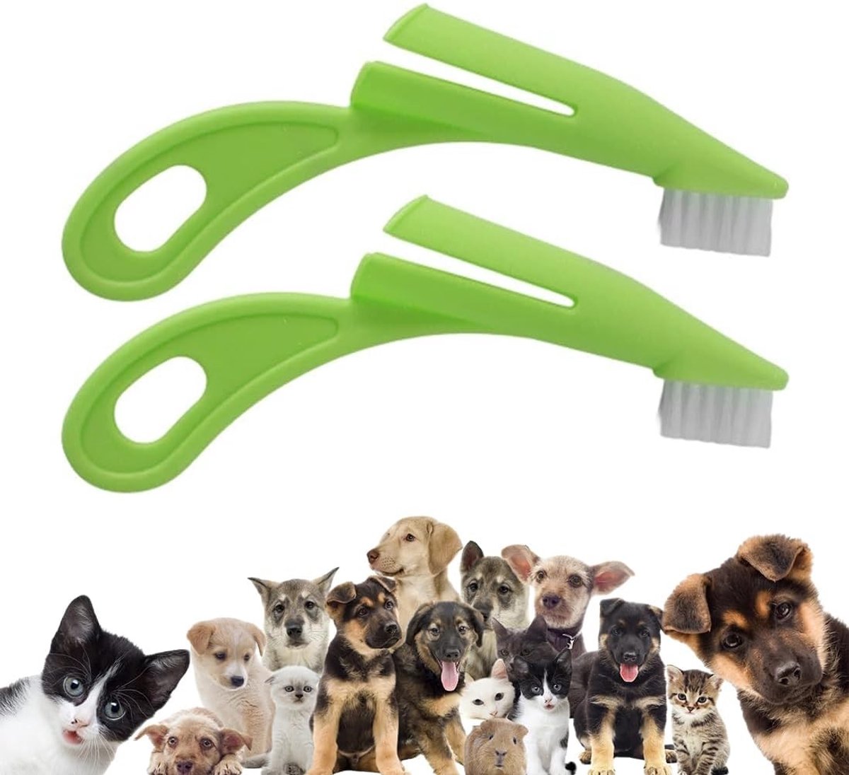 Tandenborstels voor Honden, 2 Vingerborstels voor Huisdieren voor Effectieve Mondhygiëne
