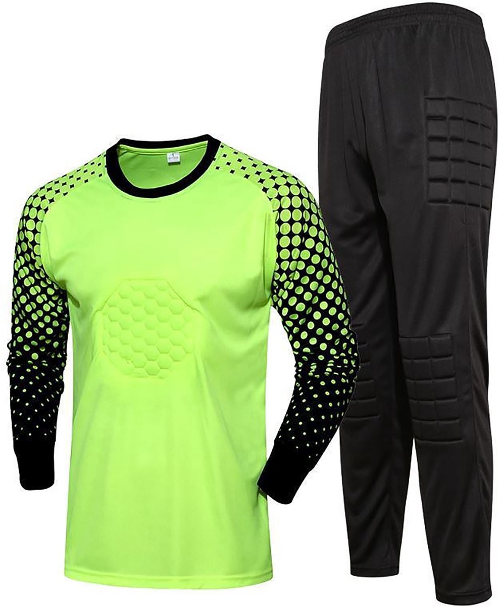 Voetbalkeeper Trainingsuniform - Set met Shirt en Broek - Fluorescerend Groen