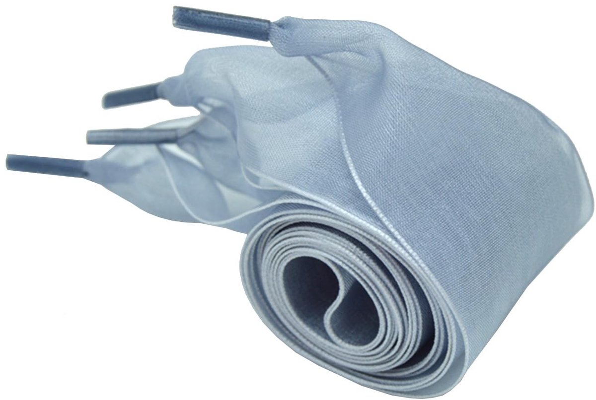 Organza Schoenveters - 4cm breed - 140cm - Lichtgrijs
