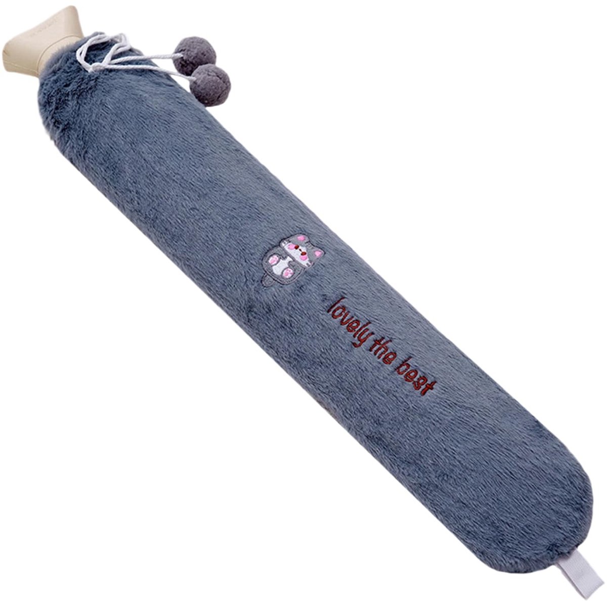 Lange Warmwaterkruik met Pluche Hoes - 60 cm Bedwarmer
