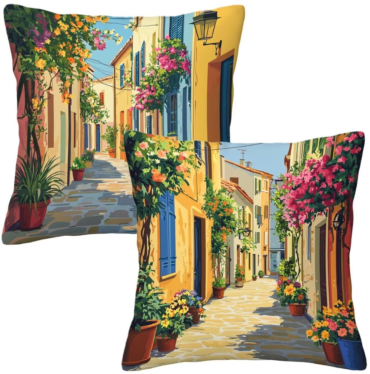 Kussenhoezen 40 x 40 cm - Waterdicht linnen, set van 2