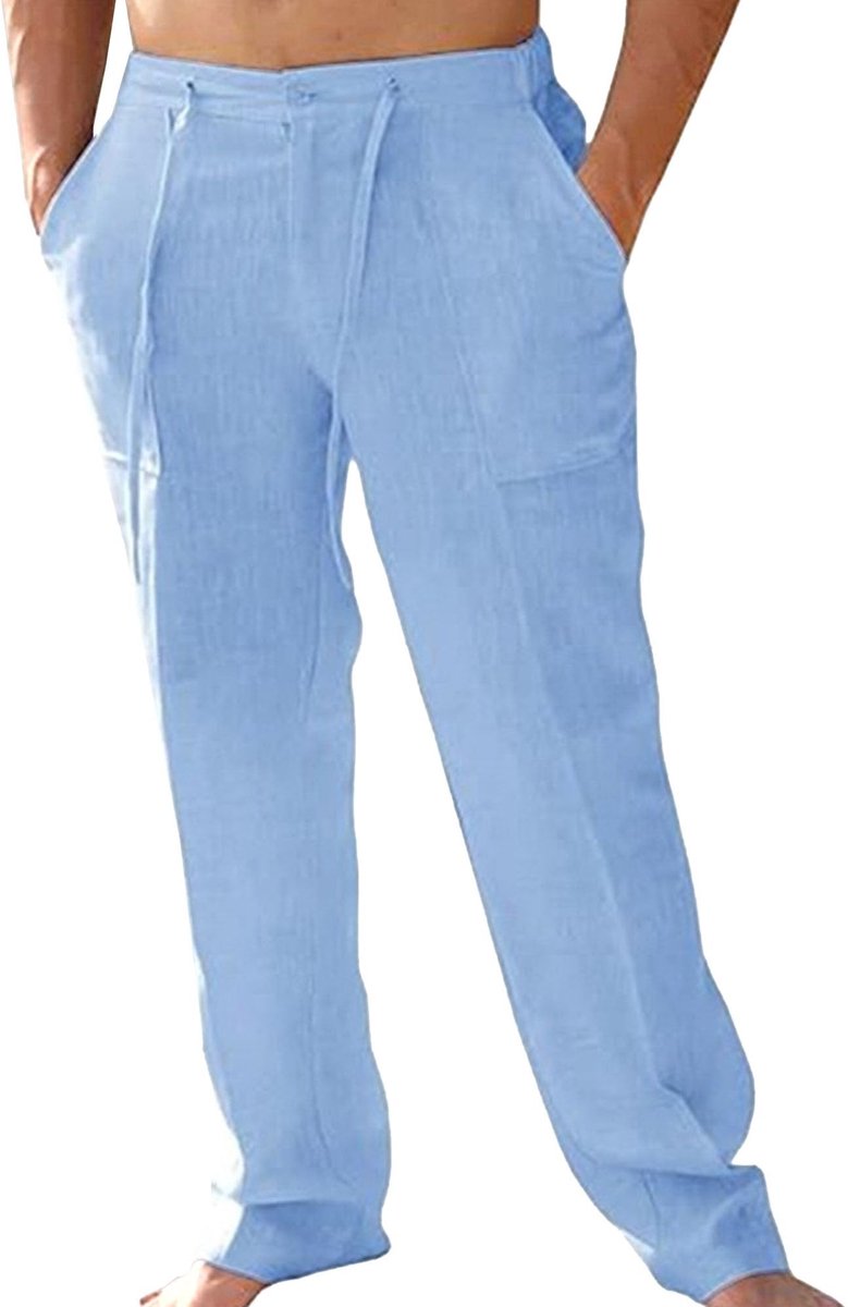 Heren Strandbroek - Lichtgewicht Katoen-Linnen, Casual