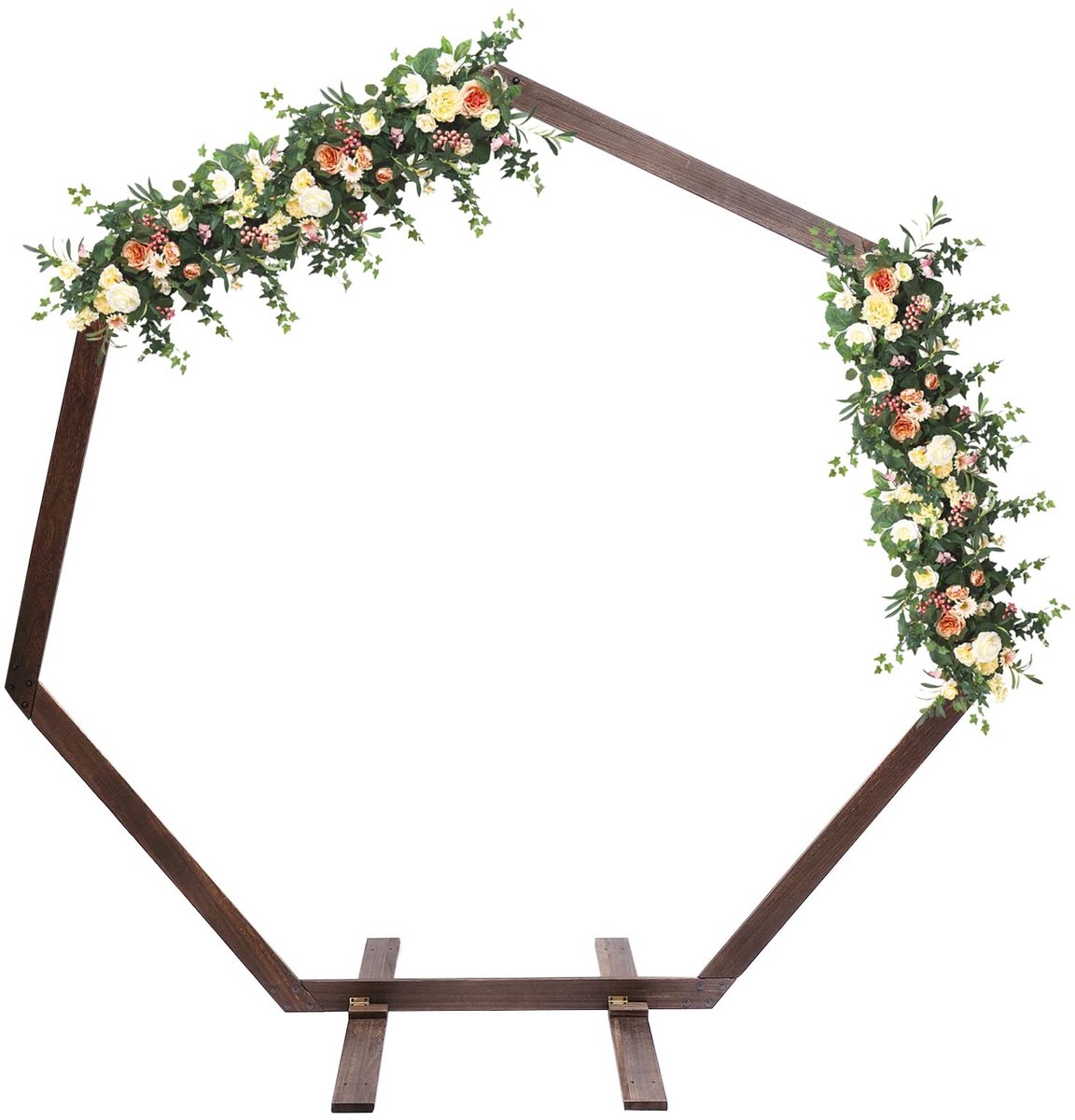 Huwelijksboog - Houten Heptagonaal Met Retro Ontwerp - 2,2 m