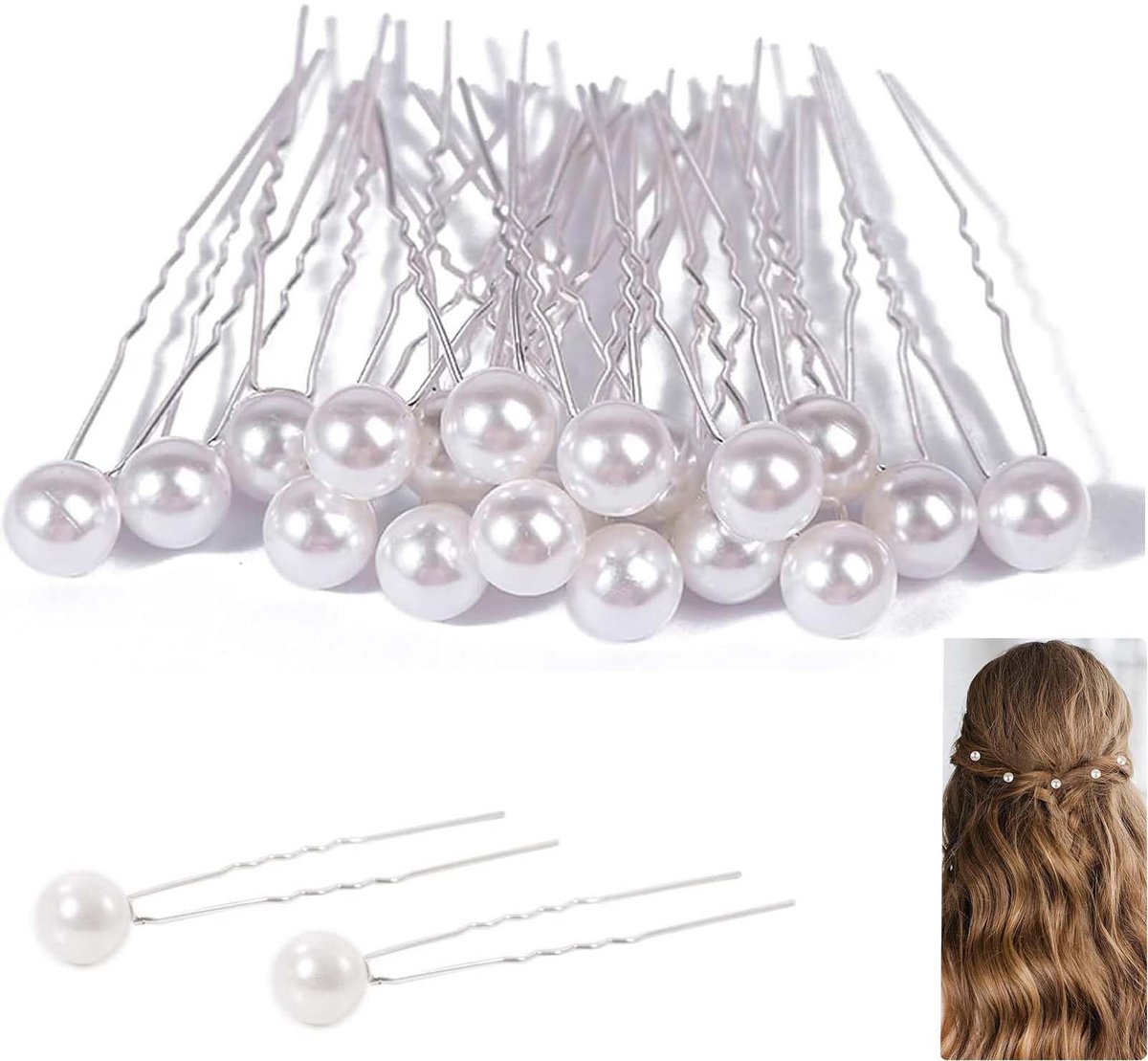 Haarspelden Set - 30 Stuks met Parels
