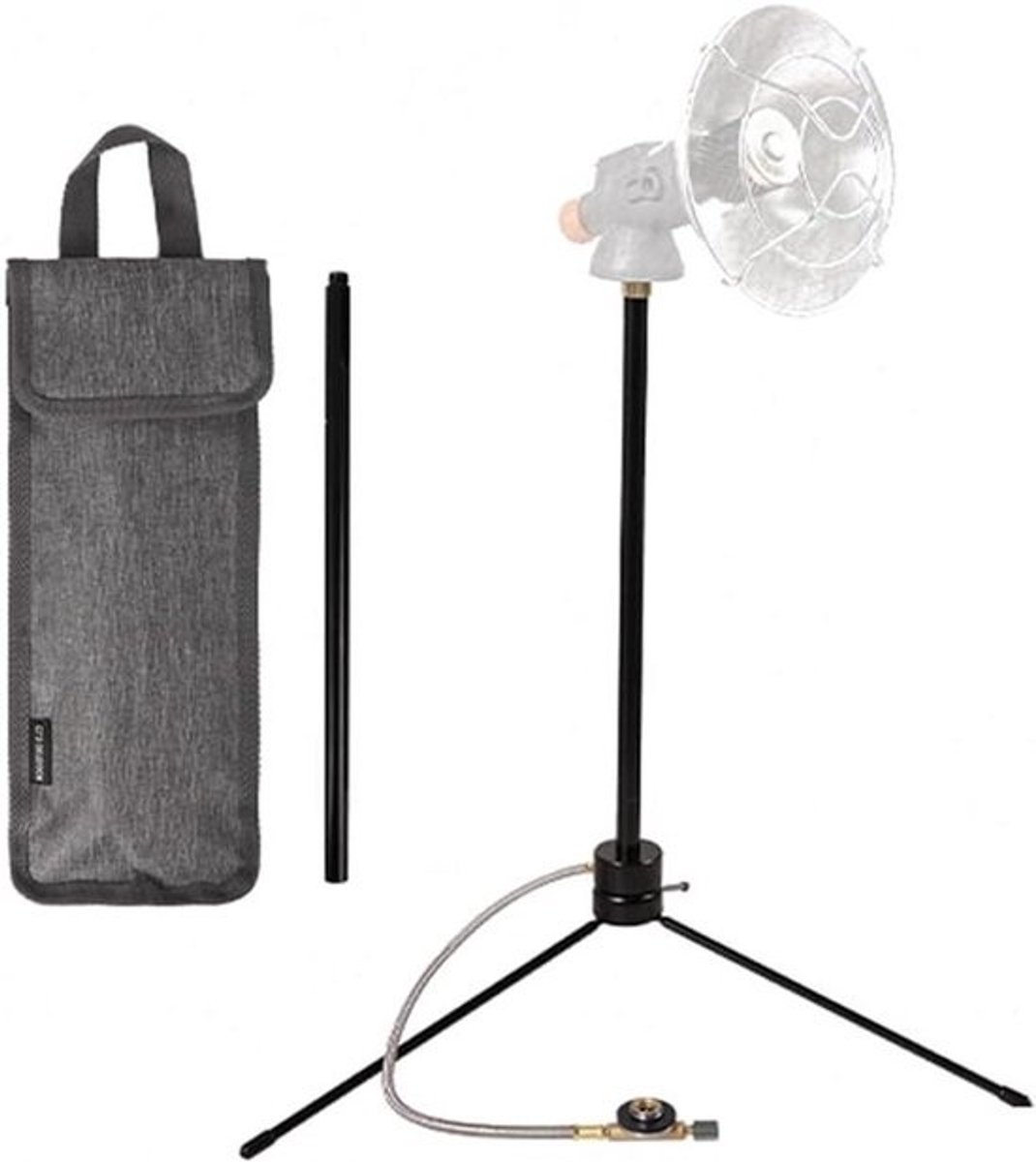 Draagbare Gas Heater Stand - Camping Verwarming Houder - Buiten Verwarmen - Verstelbare Stabiele Driehoek - 360-770mm Hoogte - Zilver