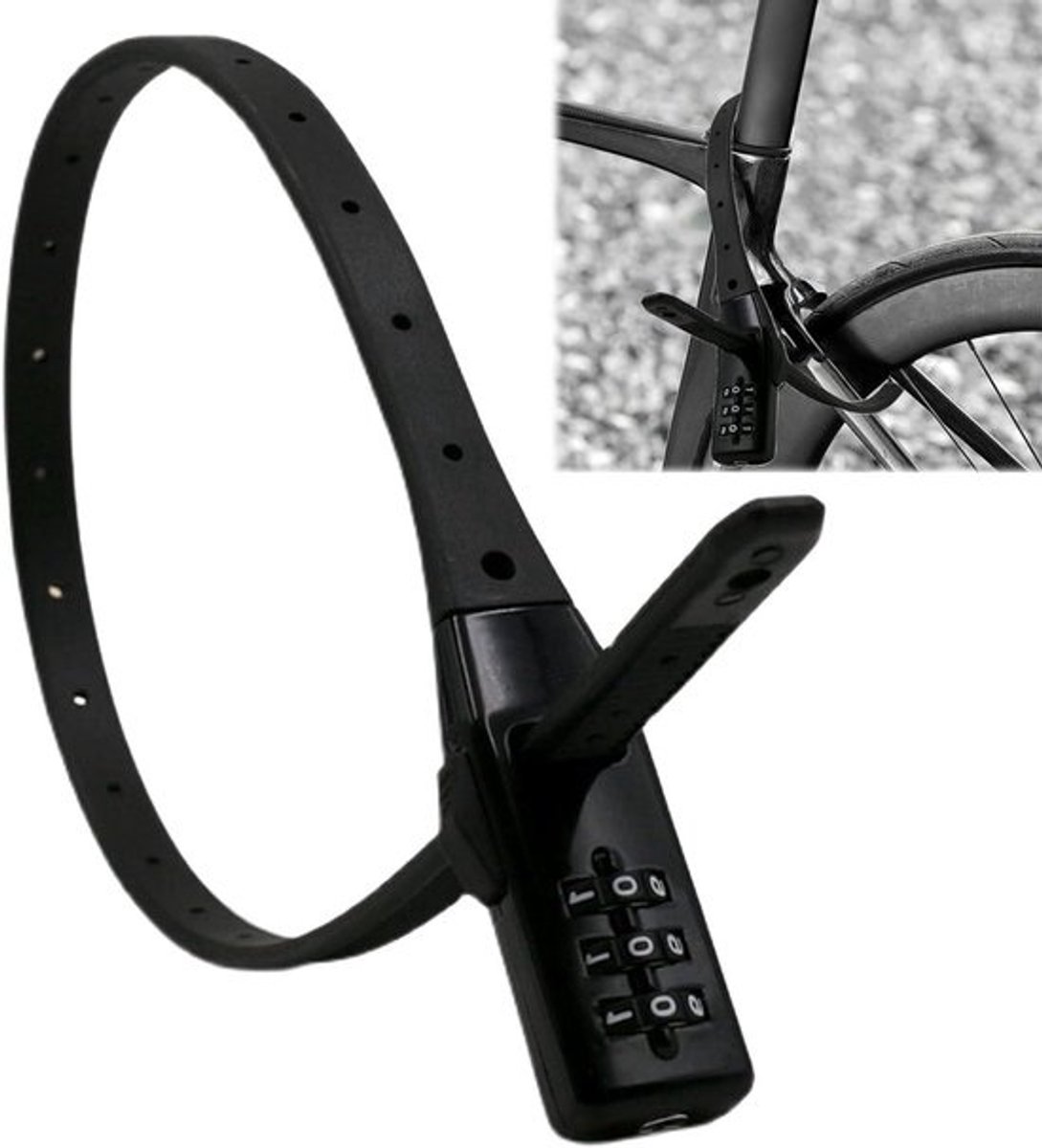 Kabelslot Cijfercode - Flexibel Mini-fietsslot - Beveiliging van Fietsen - Verstelbaar 3 of 4 Cijfer - 23 cm - Zwart