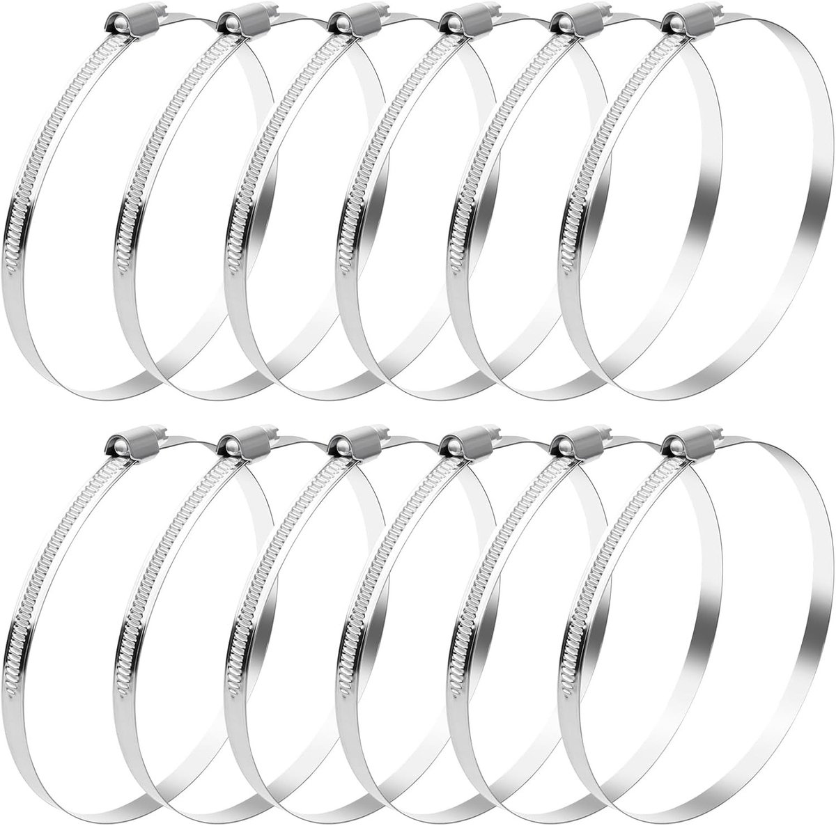 Set van 12 RVS Slangklemmen 100-120 mm - Hoogwaardige Universele Slangklemmen voor Water, Lucht en Brandstofslangen
