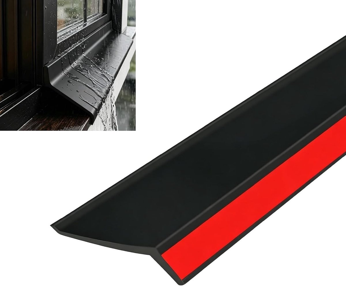 Zelfklevende Rubber Regenbeschermstrip voor Ramen en Autodeuren - Weerbestendig en Terugstroompreventie (1m)