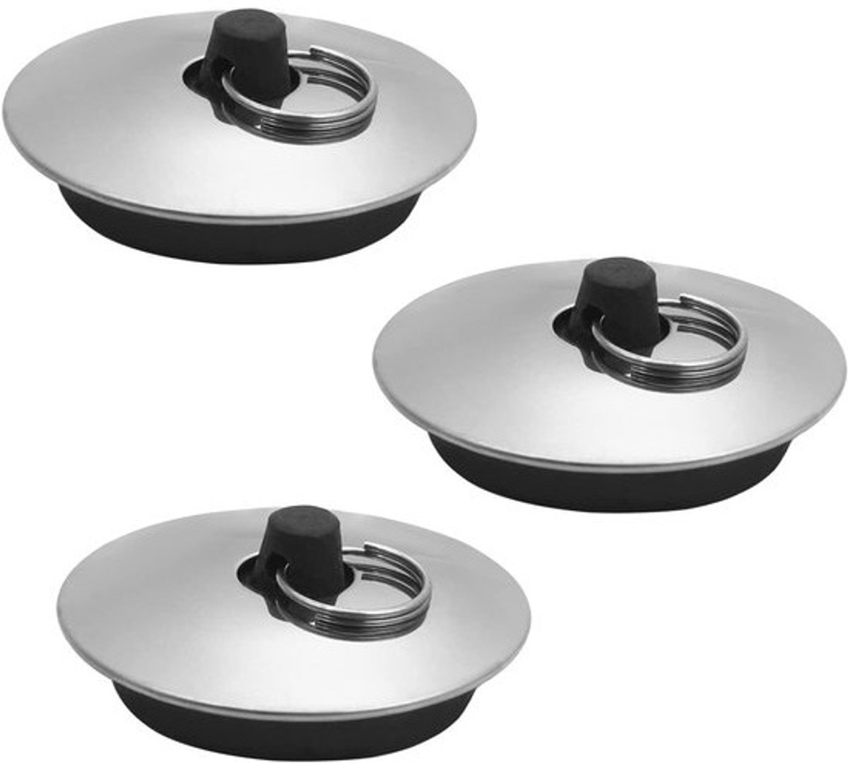 Gootsteen Afvoer Stopper - Keuken Sink Plug - Water Opslaan - Roestvrij Staal - 48 mm - Zwart Zilver