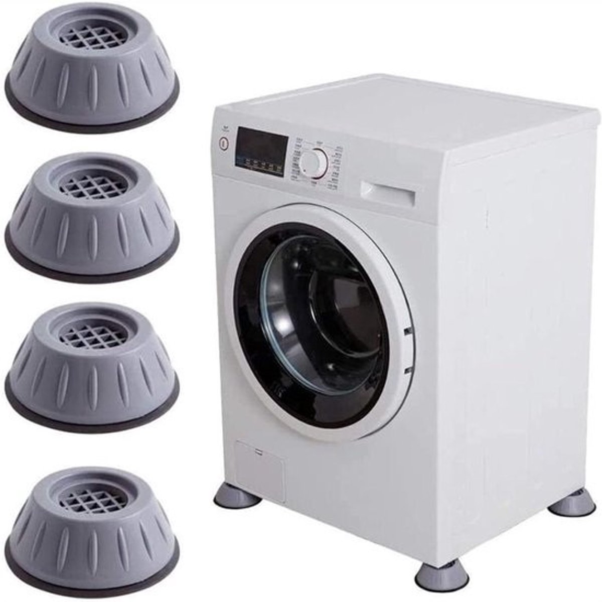 Wasmachine Voeten - Anti-vibratie Pads - Apparaten Stabiliseren - Vochtbestendig - 4 stuks - Grijs