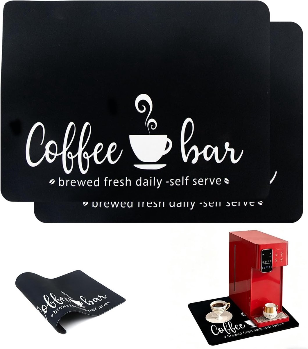 Koffiemat Set van 2 Stuks voor Barista - Droogmat voor Keukenbladen en Eettafels, Ideaal voor Koffiemachines en Koffieaccessoires