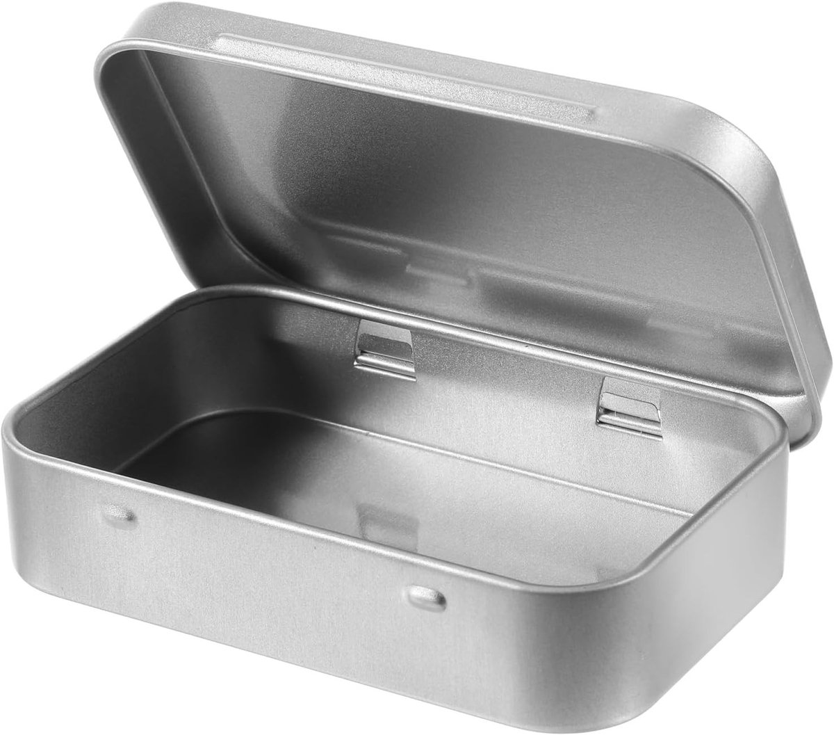 Lege rechthoekige metalen doosjes met scharnier, 3.7 x 2.3 x 0.8 inch, ideaal voor het opbergen van snoep, sleutels en sieraden