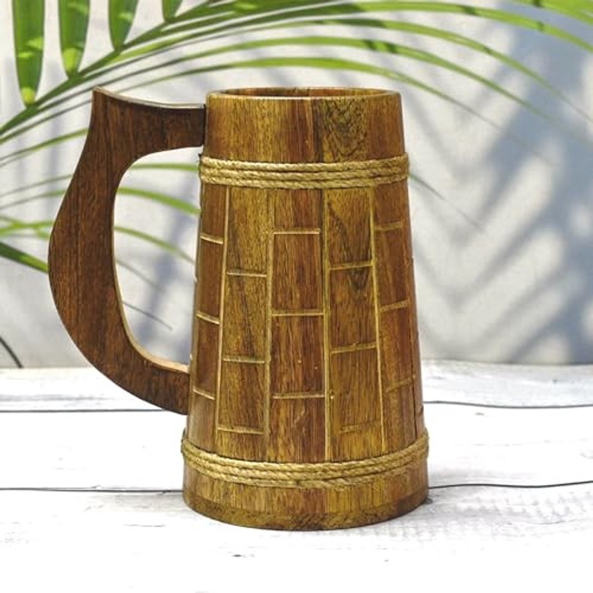 Houten biermok - 20 oz - Viking-stijl