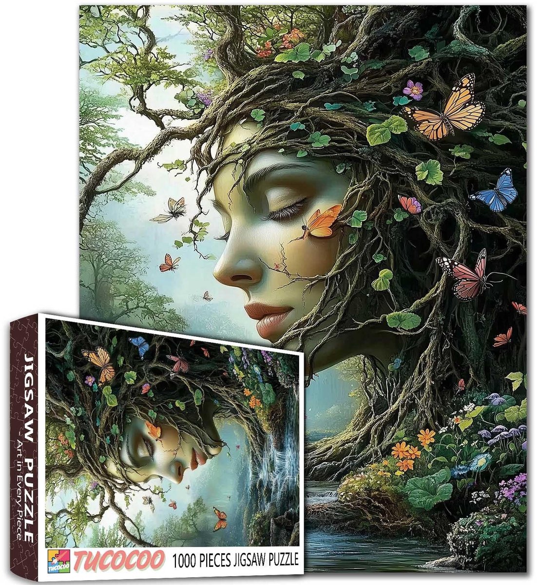 Puzzel 1000 Stukken - Surrealistische Aarde Godin - 70x50 cm