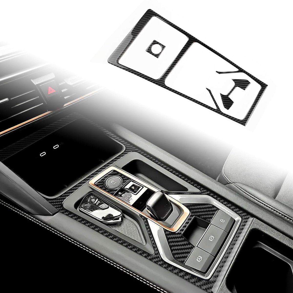Center Console Panel voor Cupra Leon/Formentor 2025-2026 - Carbon Fiber - Zwart