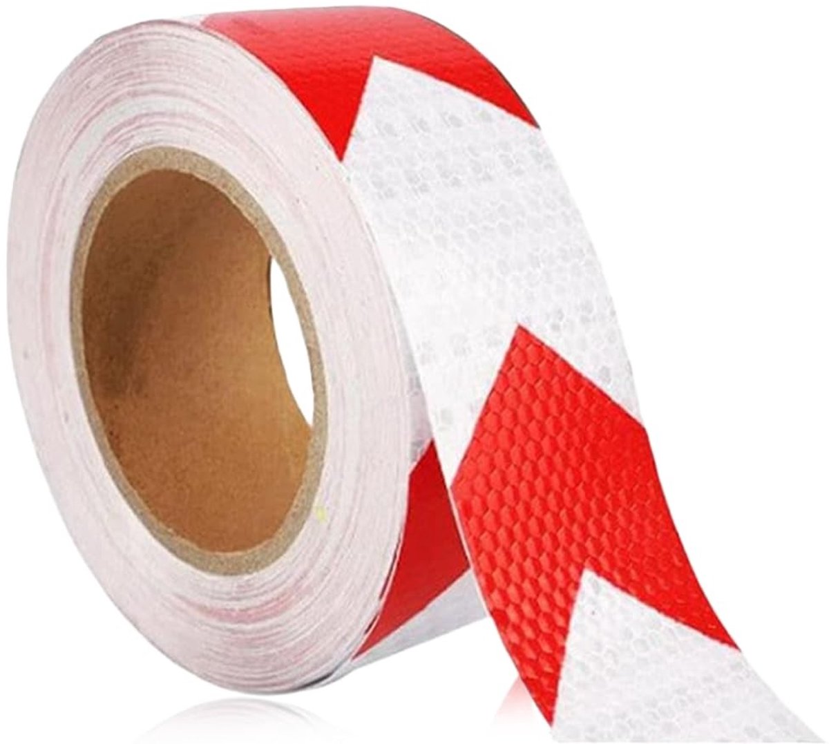 Zelfklevende reflectortape voor veiligheidsmarkering, waarschuwingsband en zichtbaarheid (rood/wit, 10 m x 5 cm)