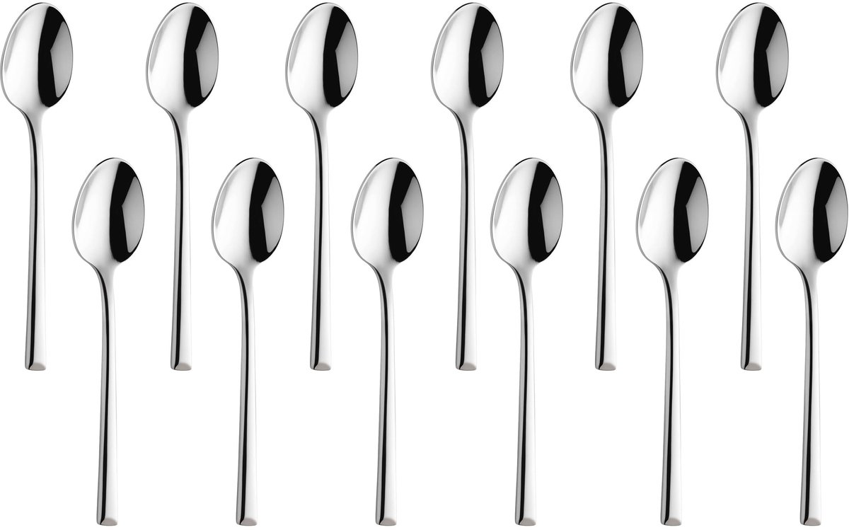 Set van 12 Mocha Lepels - 18/10 - 115 mm