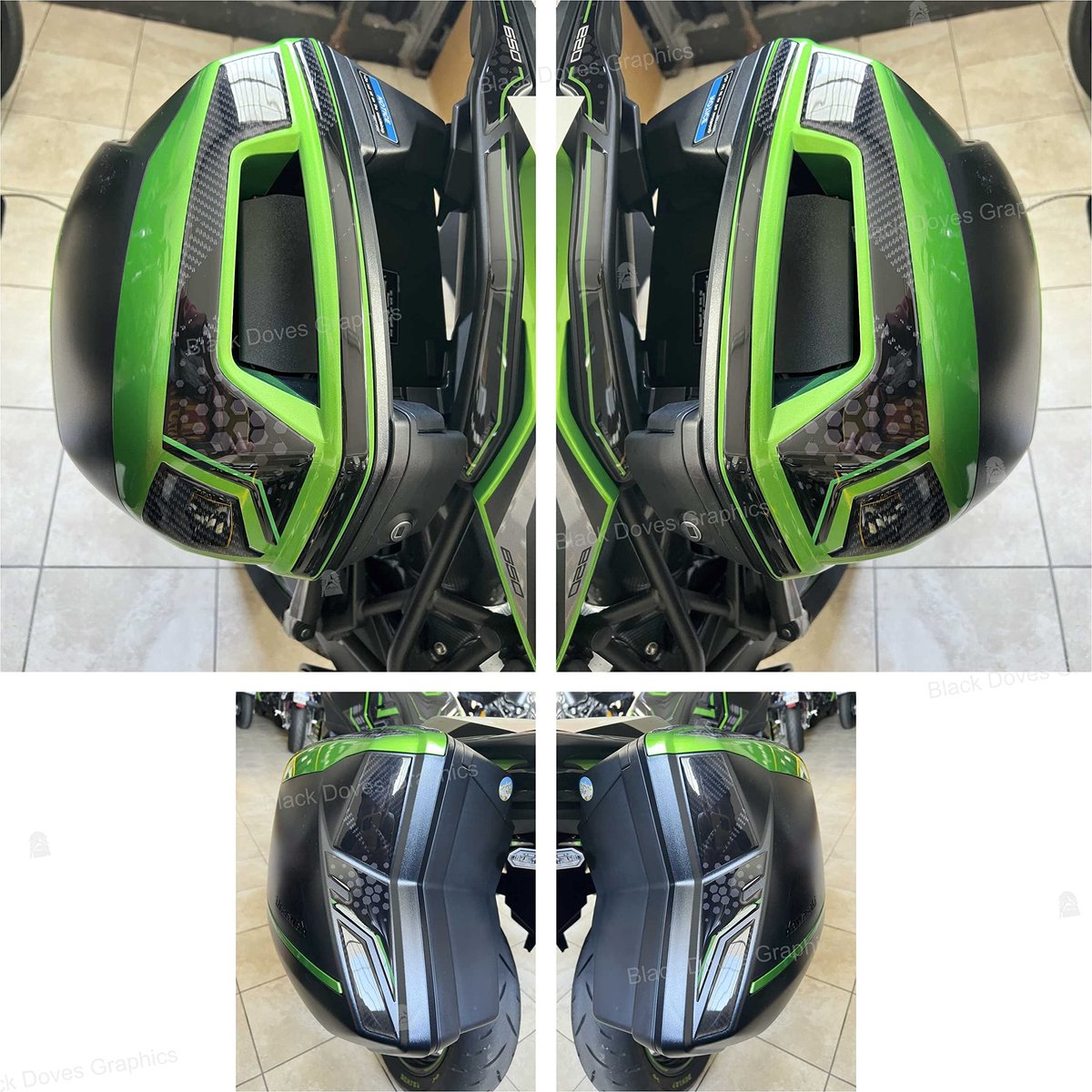 3D Resin Sticker Side Case Beschermers - Geschikt voor Kawasaki Versys 650
