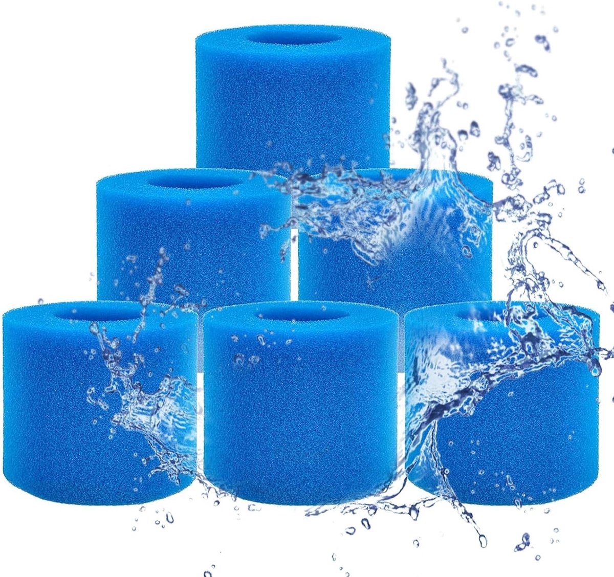 Herbruikbare en Wasbare Filter Spons voor Type S1 - 6 Stuks voor Whirlpool en Andere Filters, Ideaal voor Effectieve Waterfiltratie