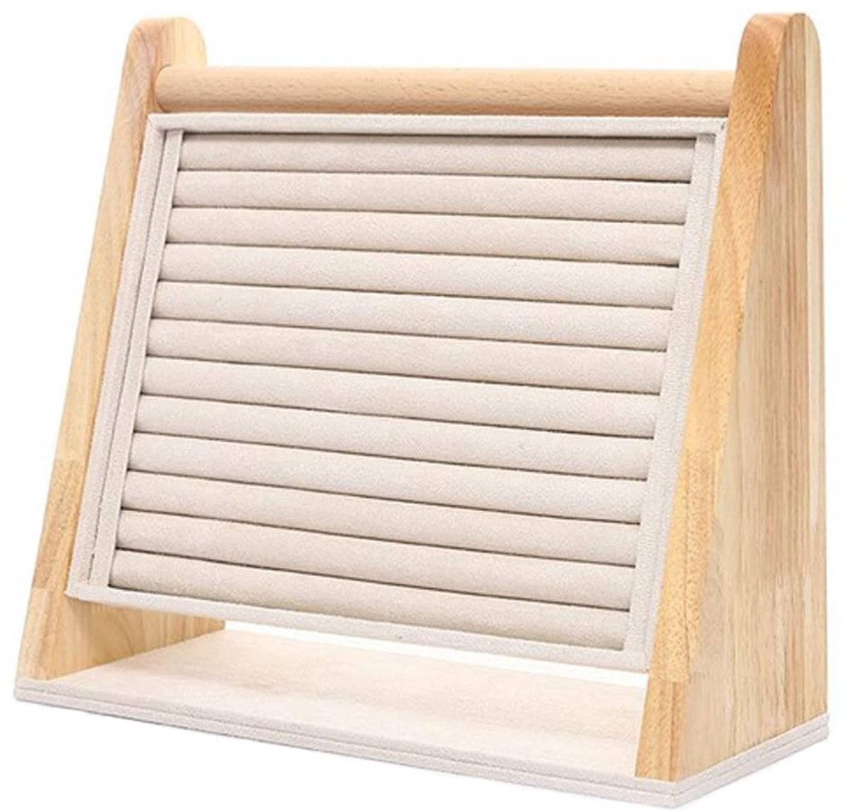 Houten Sieraden Organiser - Triangulaire Stand - Wit
