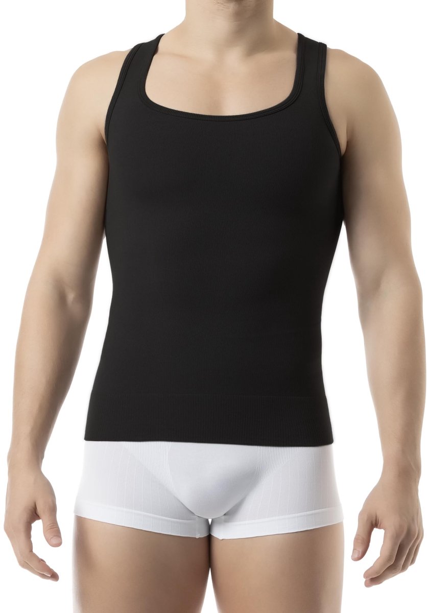 Fitted Tanktop voor Mannen - Zwart