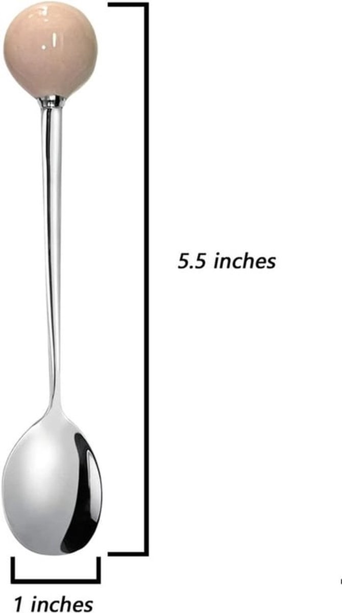 Roestvrijstalen theelepels, mini-koffielepels, dessertlepels, 8-delige lepelset, 14 cm, 4 kleuren.