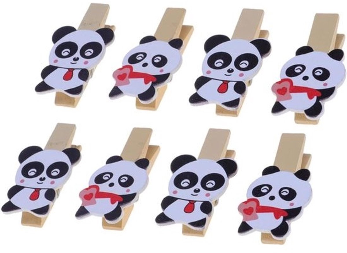 Houten Wasknijpers - Decoratieve Clips - Foto's Ophangen - Natuurlijk Hout - 8 Stuks - Niet Gespecificeerd