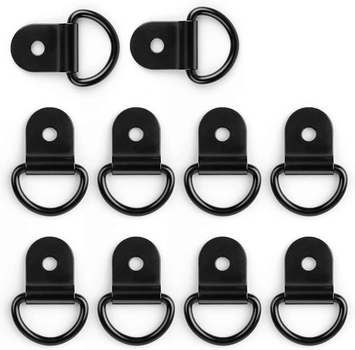 Set van 10 lashing rings voor trailers, roestvrijstalen D-ringen met schroeven, handige lashing ogen voor vrachtwagens, camping en mechanische toepassingen