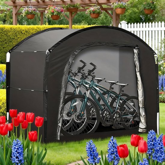 Ruime Fietstent 220 x 150 x 185 cm - Waterdicht, Zonbescherming en Winterbestendig - Ideaal voor 1-4 Fietsen Buiten — afbeelding 5