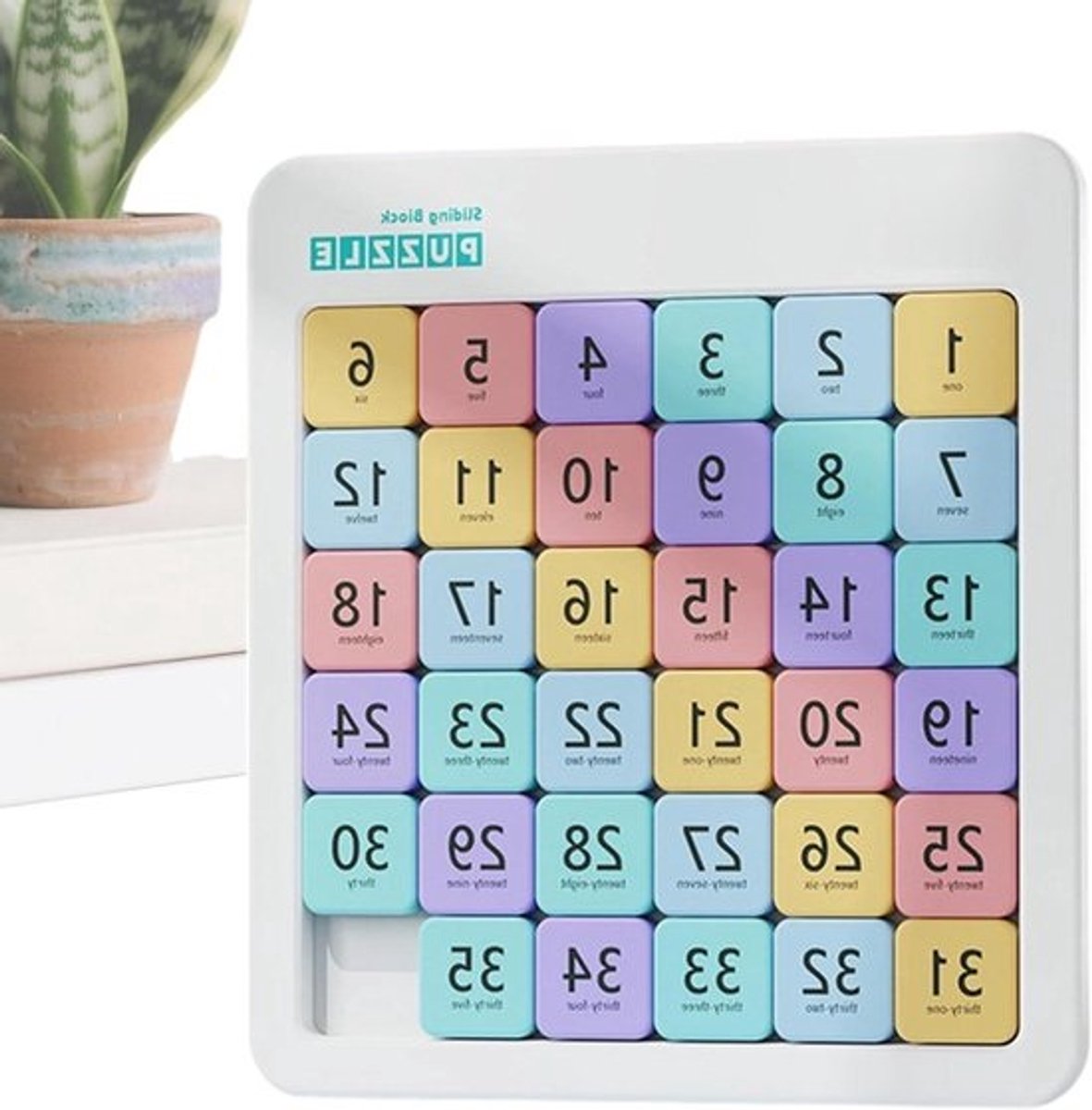Magnetische Puzzel - Cijferspel Schuifpuzzel - Hersentraining Onderwijs - Compact Entertainment - 25.9 x 21 cm - Kleurrijk